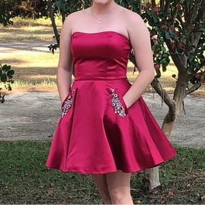 Magenta short formal dress